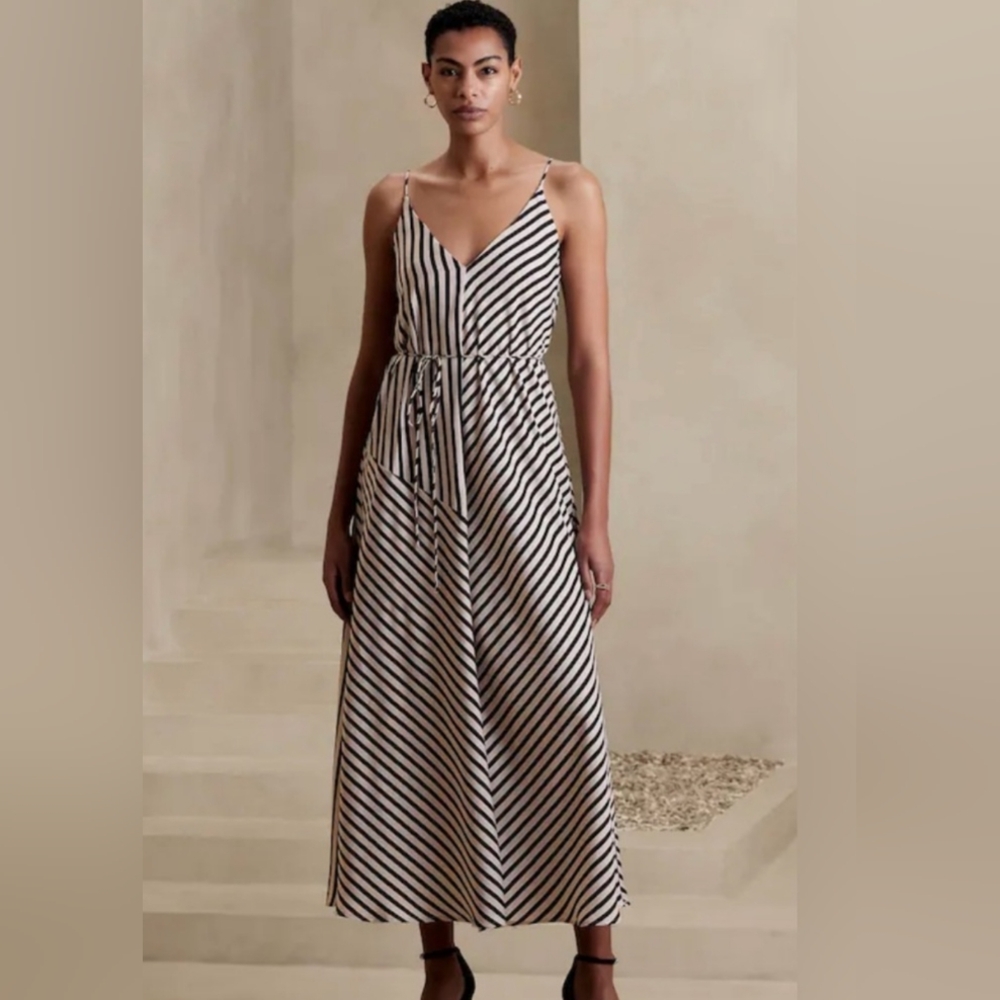 Stylish Black and White Striped Dress
